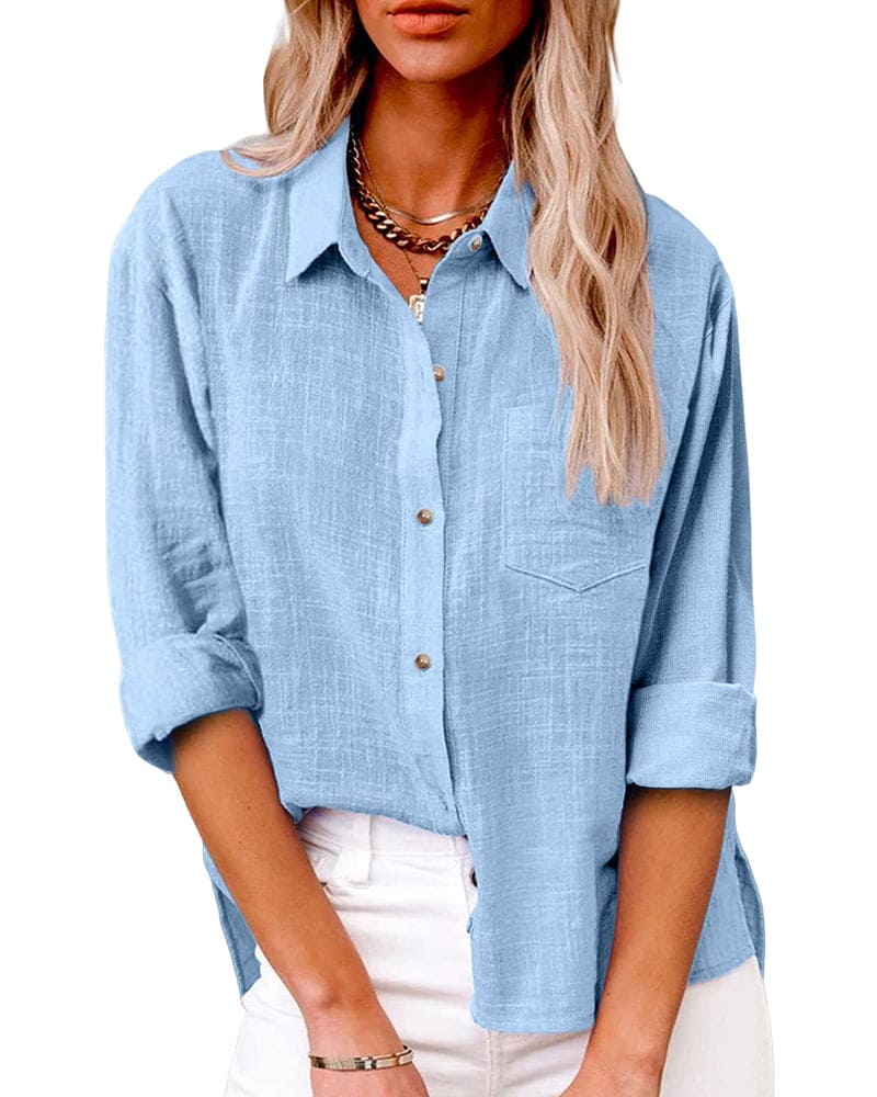 Chemise Boutonnée À Coupe Décontractée Pour Femme | Idéale Pour Les Tenues Décontractées Et Semi-Formelles