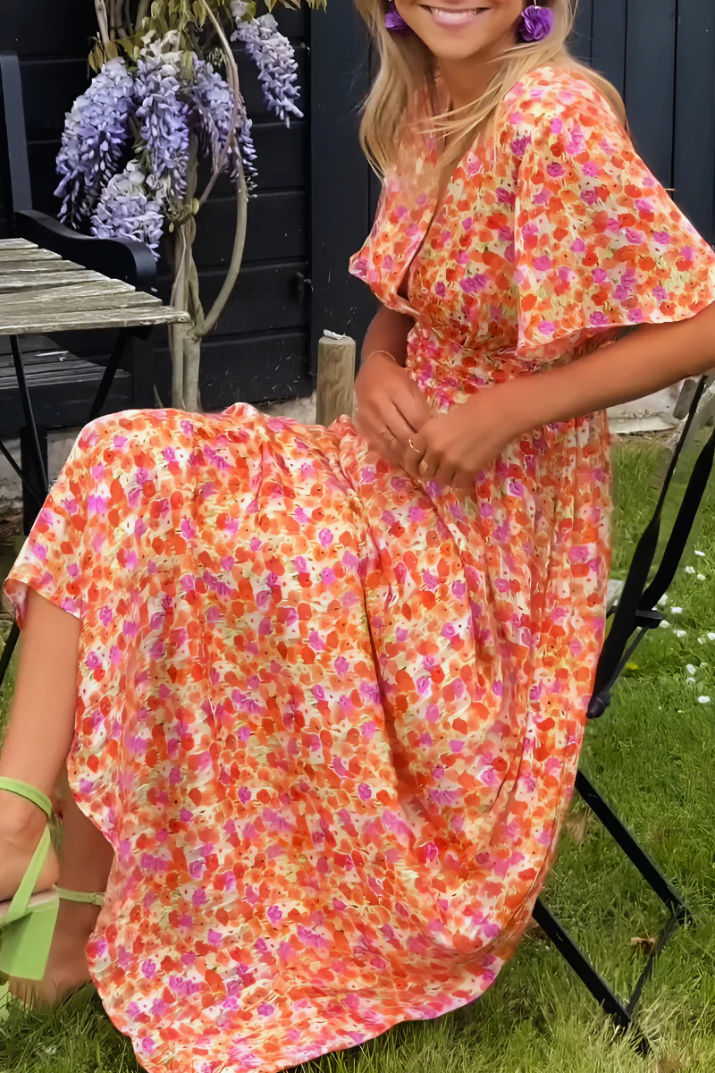 Robe Imprimée à Taille Marquée Avec Coupe Ample pour Femme | Idéale Pour Les Sorties de Printemps