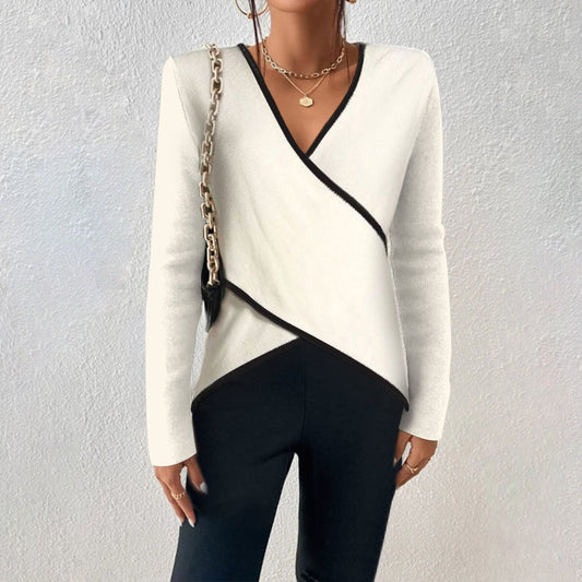 Pull Cache-Cœur Avec Col En V Et Coupe Portefeuille Pour Femmes | Idéal Pour Le Quotidien
