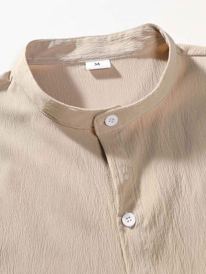 Chemise Col Officier Avec Fermeture Boutonnée Pour Homme | Idéale Pour Les Occasions Décontractées Ou Professionnelles