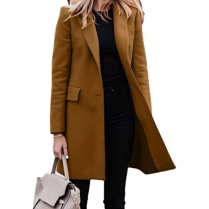 Manteau Avec Fermeture À Boutons Simple Pour Femmes | Ideal For Mi-Saison Et Occasions Formelles