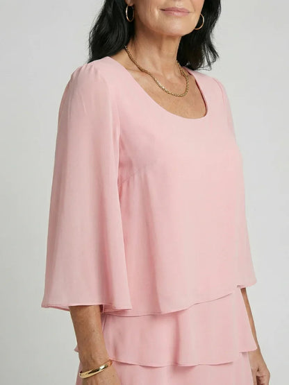Robe superposée à manches évasées pour femmes