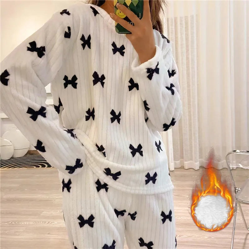 Pyjama Long à Manches Longues avec Coupe Ample pour Femmes | Idéal pour l’Hiver