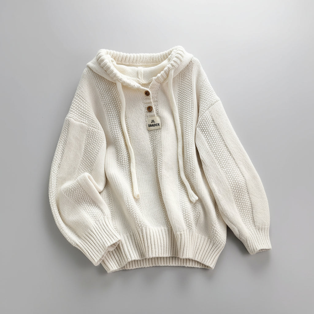 Pull En Maille À Capuche avec Patte De Boutonnage pour Adultes | Idéal pour Les Journées Décontractées