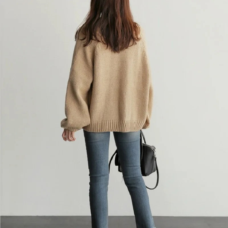 Cardigan à col ouvert et manches amples pour femme | Idéal pour l’automne