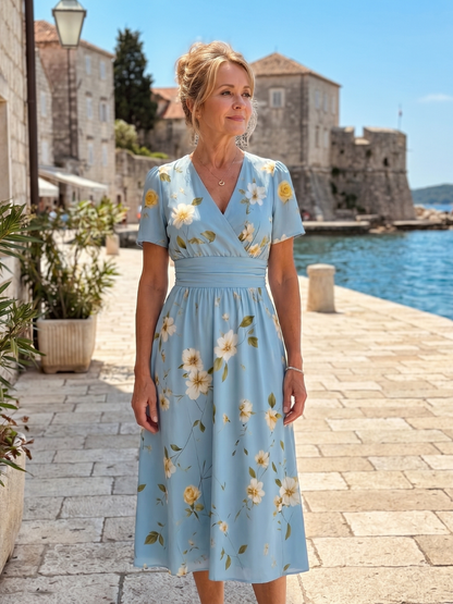 : Robe midi imprimée florale pour femmes
