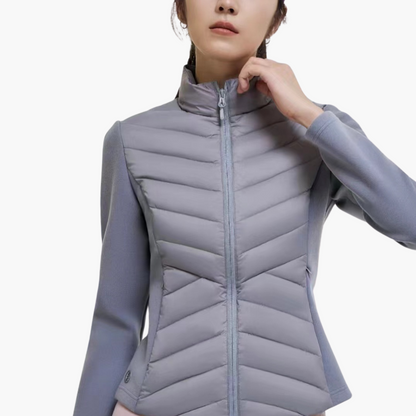 Veste Hybride à Fermeture Éclair et Panneaux pour Femme | Idéale pour les Activités Extérieures et la Mi-Saison