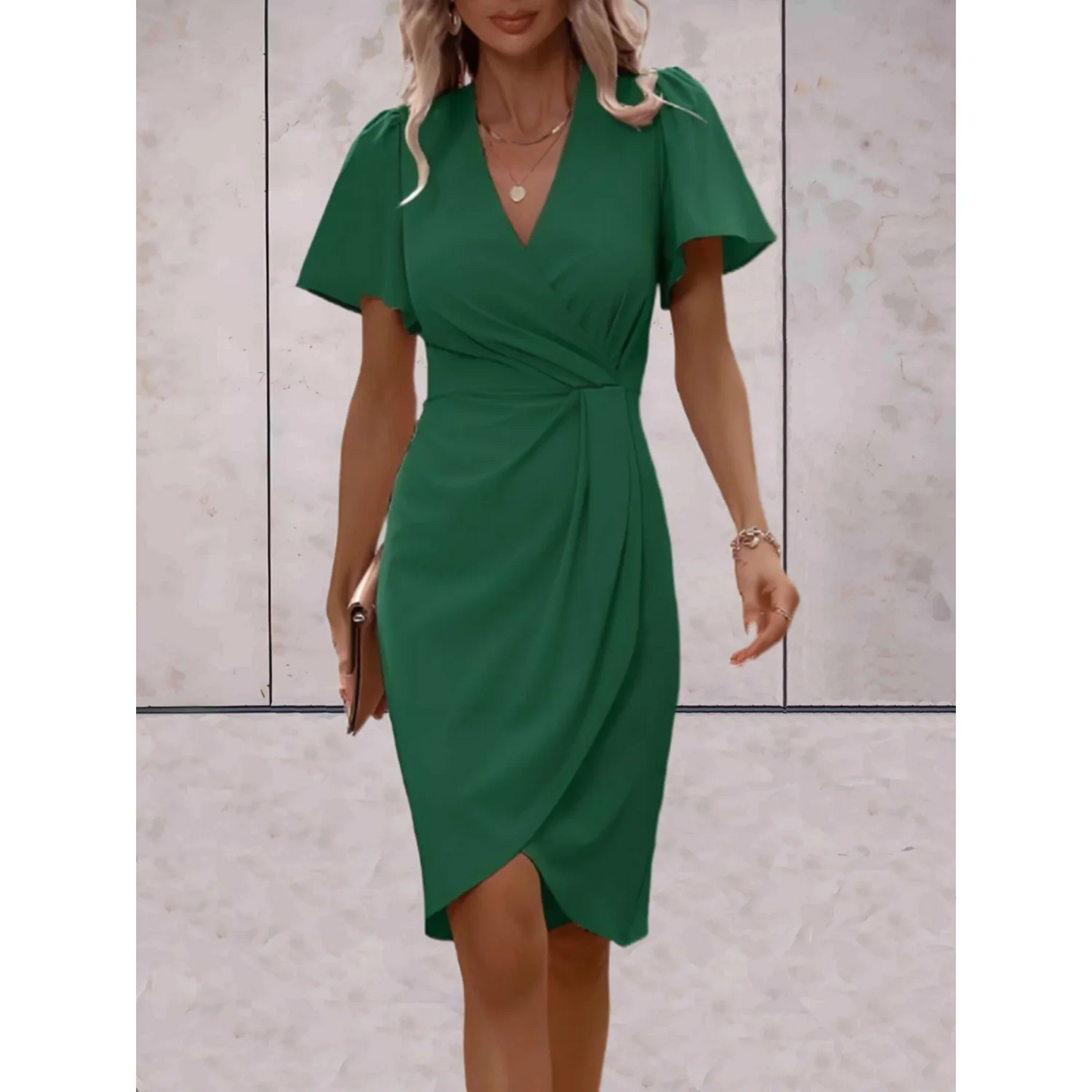 Robe portefeuille à manches fluides pour femmes | Idéal pour les occasions formelles