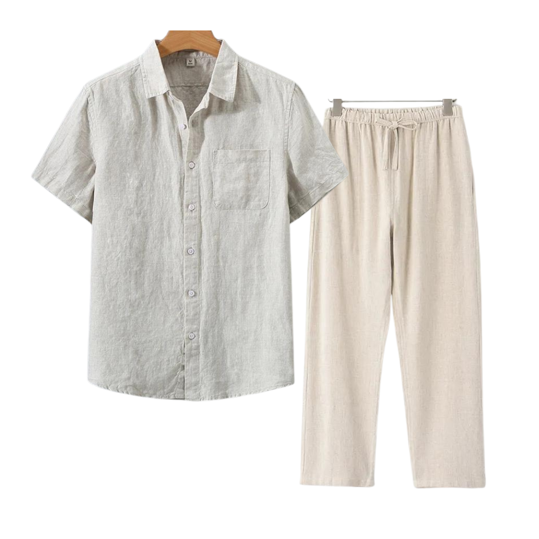 Ensemble Avec Chemise Et Pantalon Droit Pour Hommes | Idéal Pour L’Été