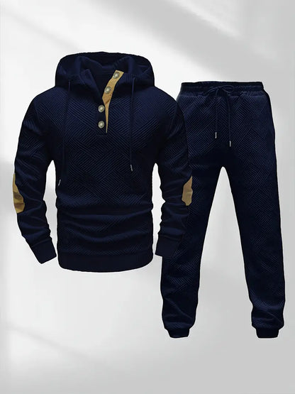 Ensemble Survêtement Texturé avec Capuche et Cordon de Serrage pour Homme | Idéal pour Usage Quotidien