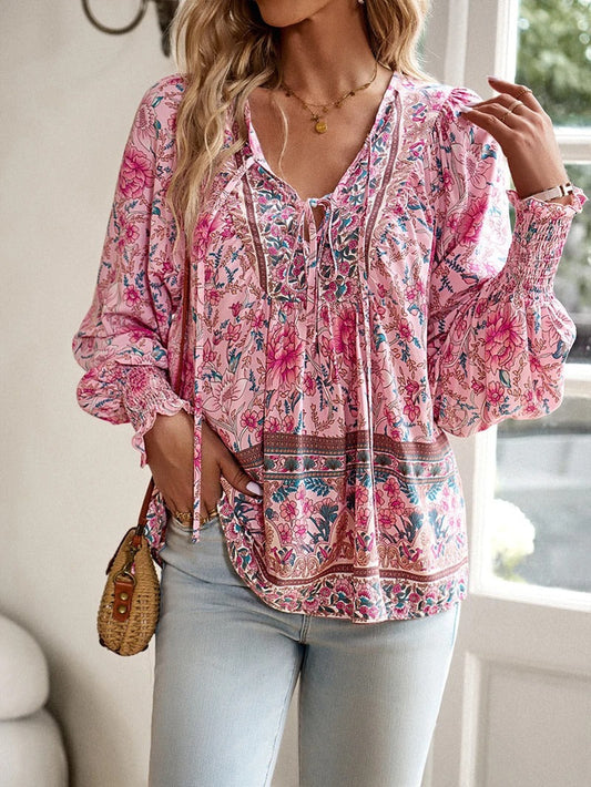 Blouse à Manches Chauve-Souris avec Imprimé Floral pour Femmes | Idéal pour l’Été