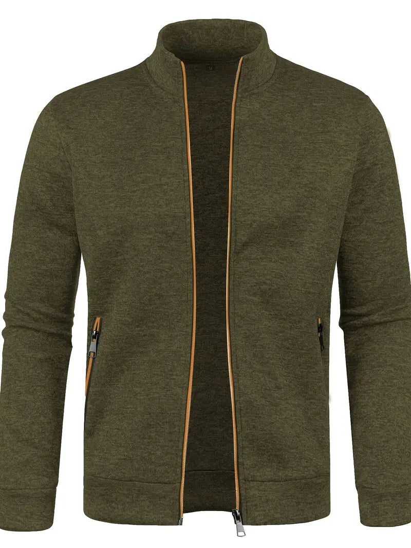 Veste Zippée Avec Col Montant Et Poches Latérales Pour Homme | Idéal Pour Sport Et Usage Quotidien