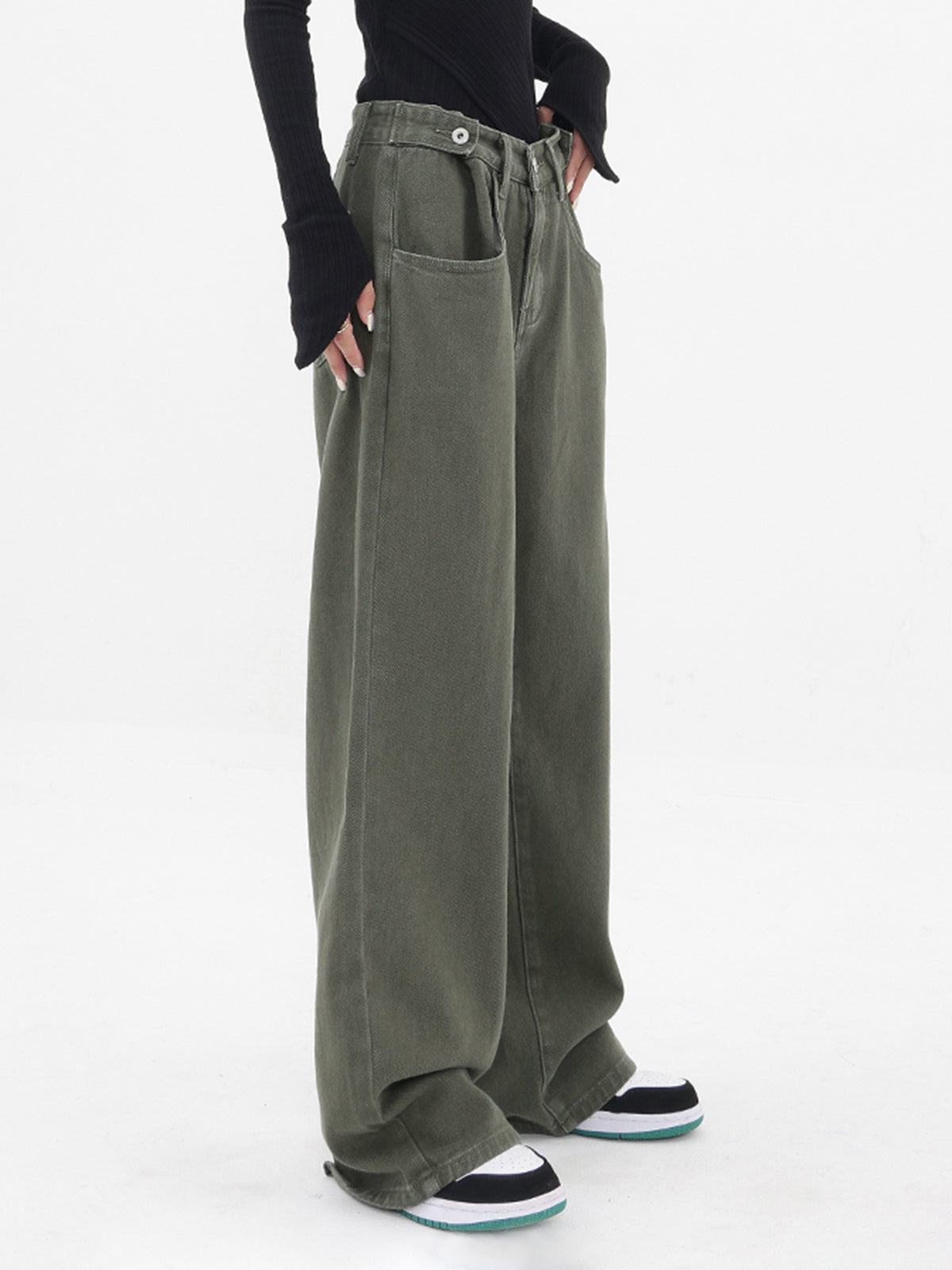Pantalon Large Oversize Avec Taille Haute Pour Femme | Idéal Pour Tenues Quotidiennes