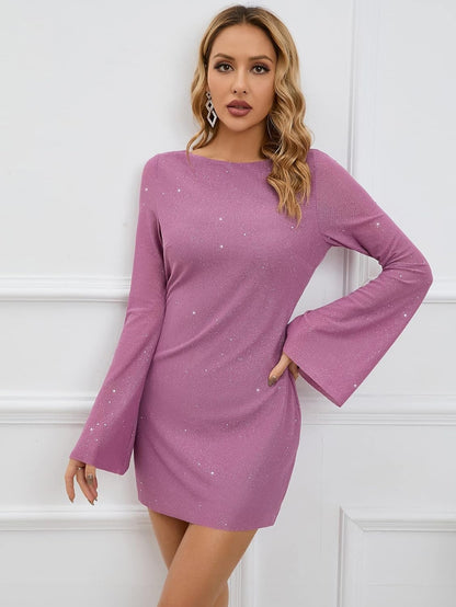 Robe Courte à Manches Longues pour Femme | Idéale pour les Soirées et Événements Festifs