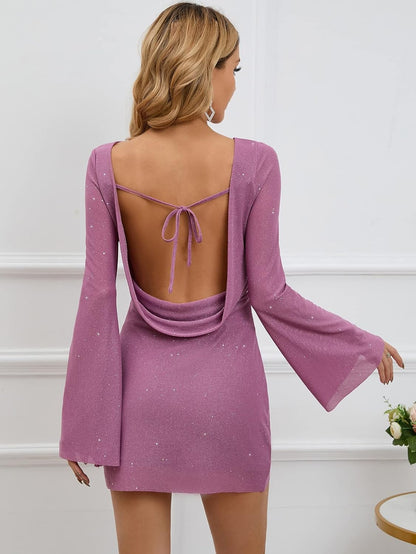 Robe Courte à Manches Longues pour Femme | Idéale pour les Soirées et Événements Festifs