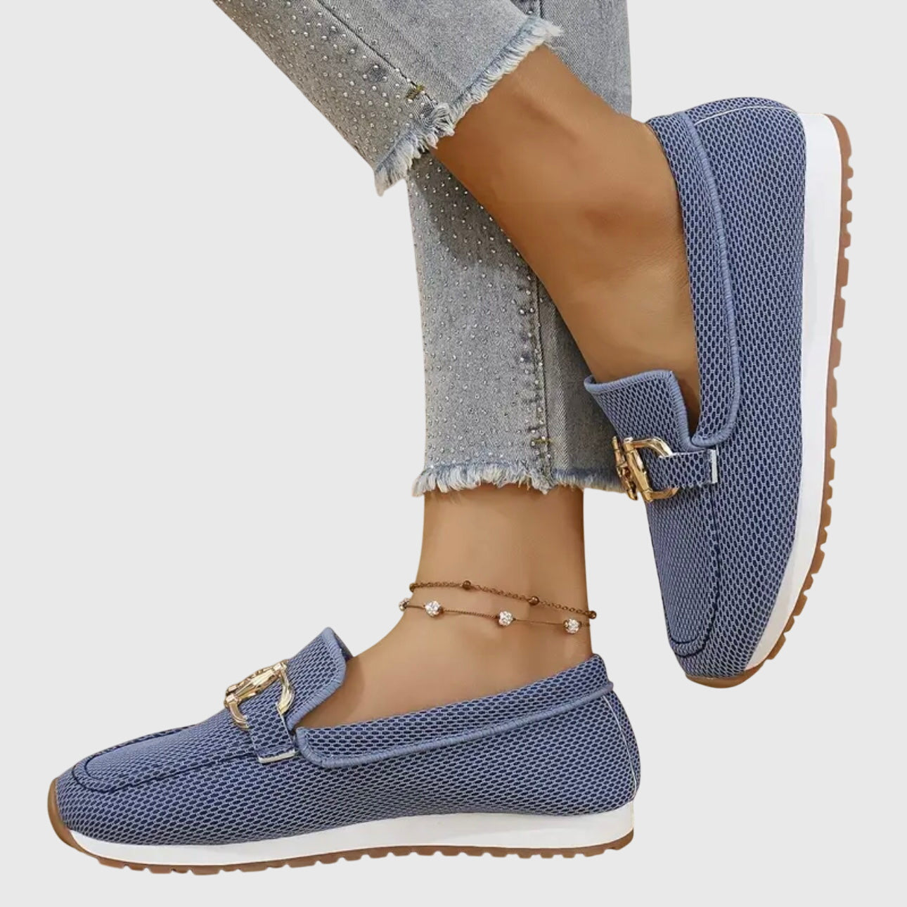 Mocassins à empiècement métallique pour femmes
