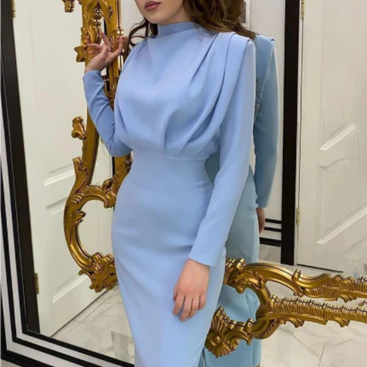 Robe Longue À Coupe Fluide Avec Manches Longues Pour Femme | Idéale Pour Des Événements Formels