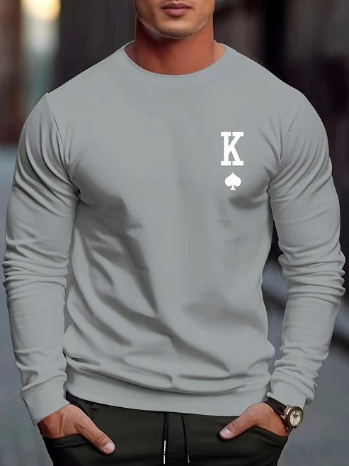 Sweat à Imprimé Spade K et Manches Longues pour Homme | Idéal pour l’Automne et l’Hiver