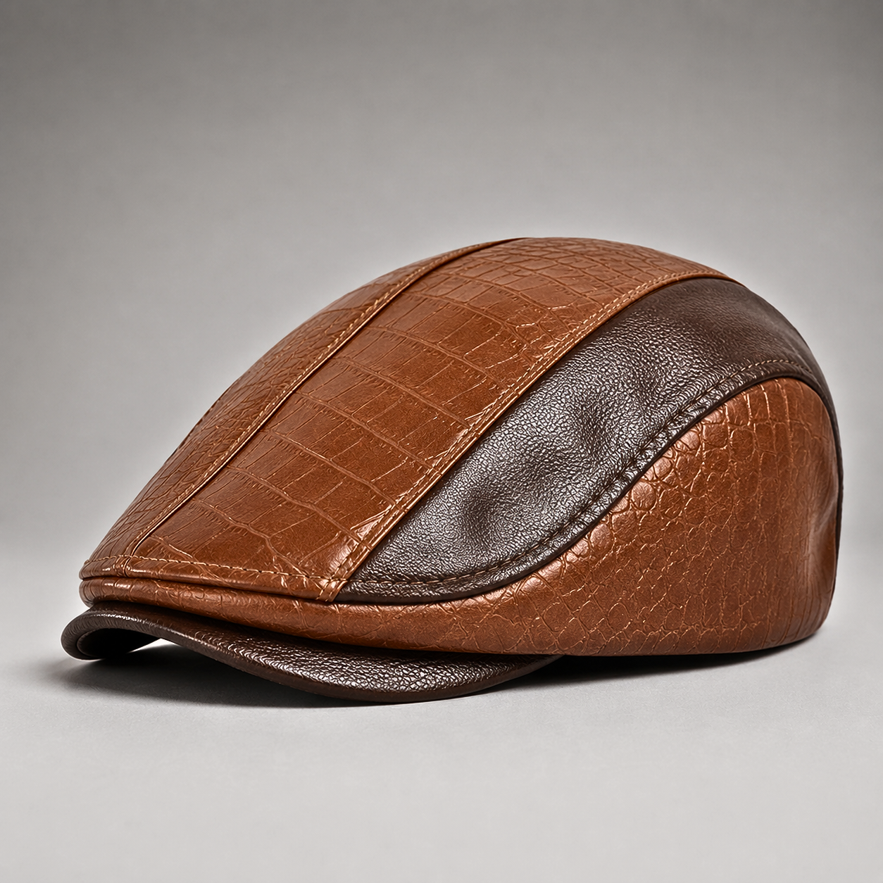 Casquette plate à surpiqûres pour homme