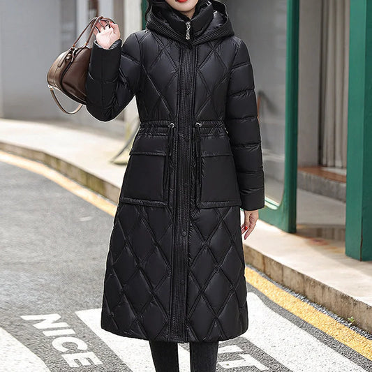 Veste D’Hiver Longue Matelassée pour Femme | Idéale pour Temps Froid