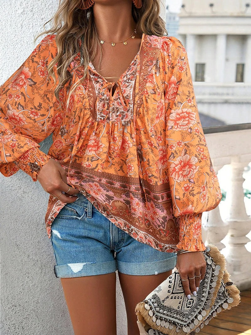 Blouse à Manches Chauve-Souris avec Imprimé Floral pour Femmes | Idéal pour l’Été