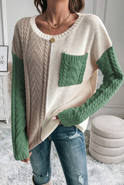 Pull Color Block à Manches Longues pour Femmes | Idéal pour un Usage Quotidien