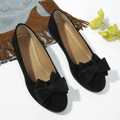 Ballerines talon compensé avec nœud pour femmes