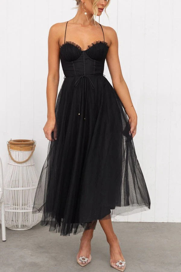 Robe Longue de Soirée à Bretelles en tissu Fluide pour Femme | Idéale pour les Cérémonies Estivales