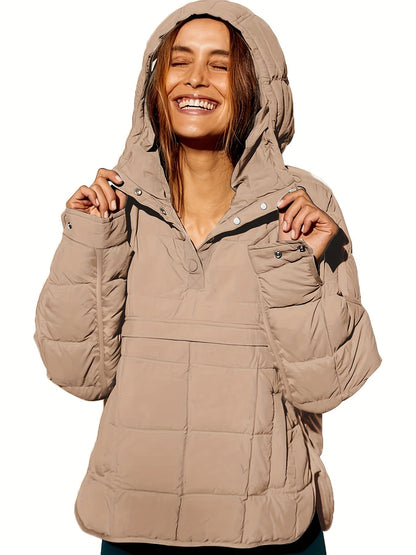 Veste à Capuche Matelassée avec Fermeture Zippée pour Femme | Idéale pour la Saison Froide
