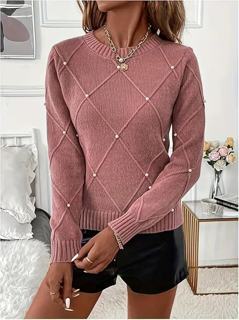 Pull à Manches Longues avec Motif Texturé pour Femme | Idéal pour un Usage Quotidien