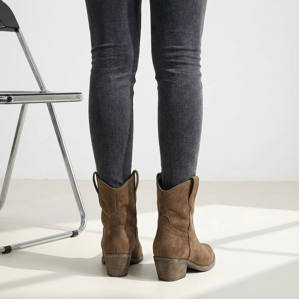 Bottines cowboy avec talon bloc pour femmes | Ideal pour l'automne et les occasions décontractées