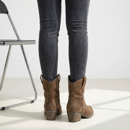Bottines cowboy avec talon bloc pour femmes | Ideal pour l'automne et les occasions décontractées