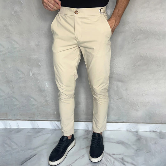 Pantalon Slim avec Taille Ajustée et Fermeture à Bouton pour Homme | Idéal pour un Usage Quotidien