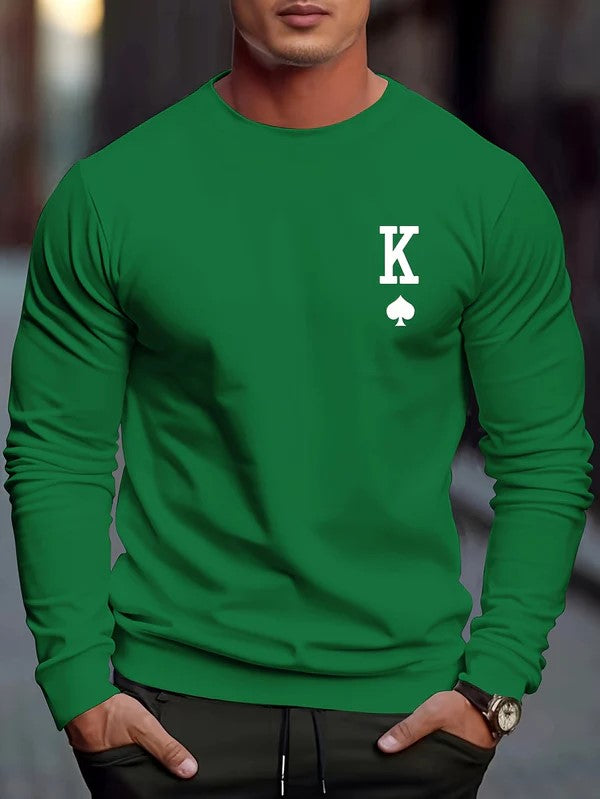 Sweat à Imprimé Spade K et Manches Longues pour Homme | Idéal pour l’Automne et l’Hiver