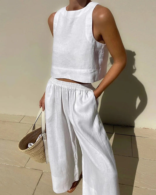 Ensemble Sans Manches avec Haut et Shorts Coordonnés pour Femme | Idéal pour l’Été et les Sorties Décontractées
