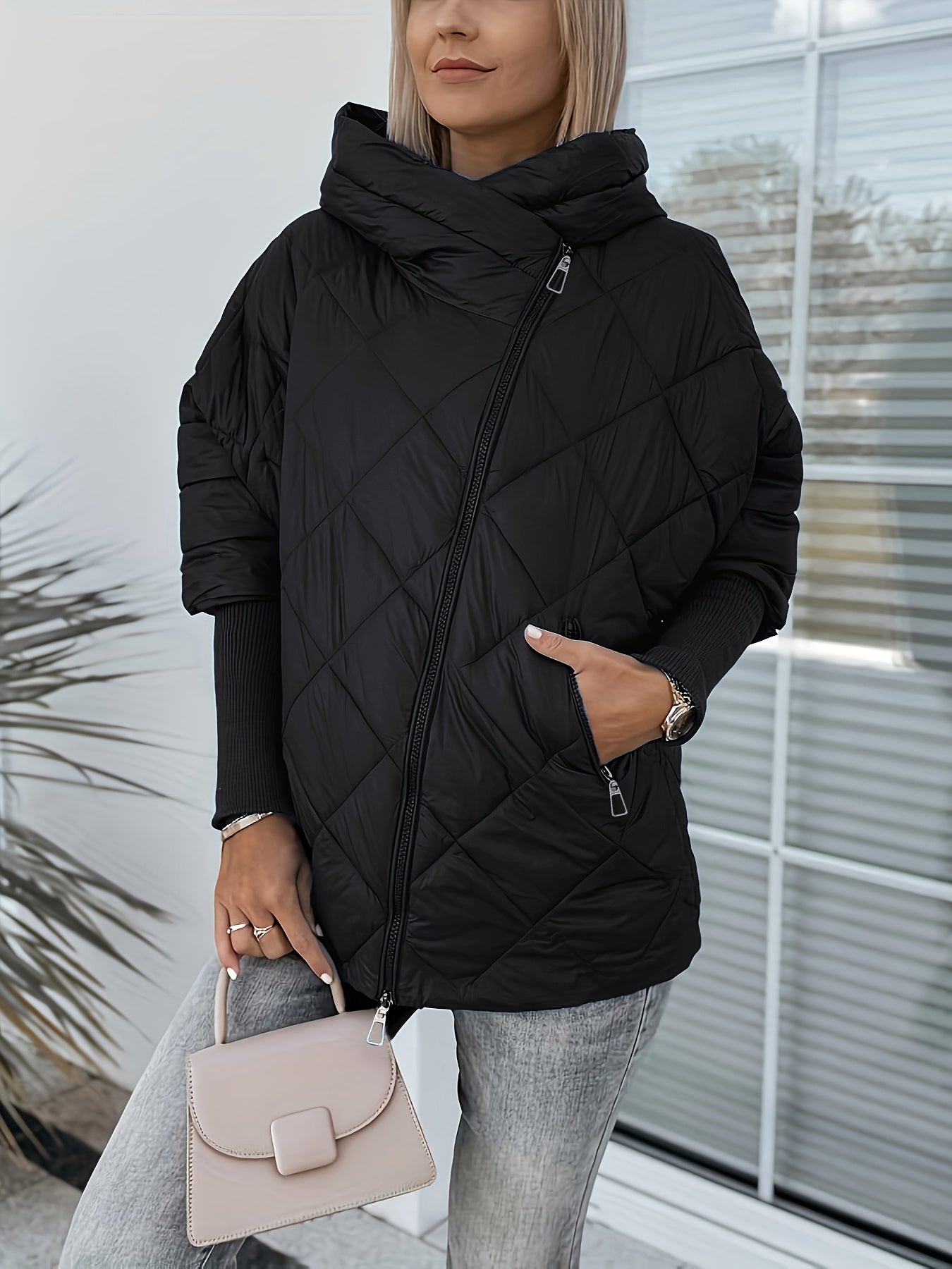 Veste Matelassée Avec Capuche Et Fermeture À Glissière Pour Femmes | Idéal Pour Usage Quotidien Et Activités Extérieures