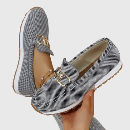 Mocassins à empiècement métallique pour femmes