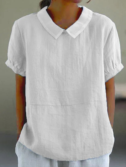 Blouse à Manches Courtes avec Col Structuré pour Femme | Idéale pour l'Été