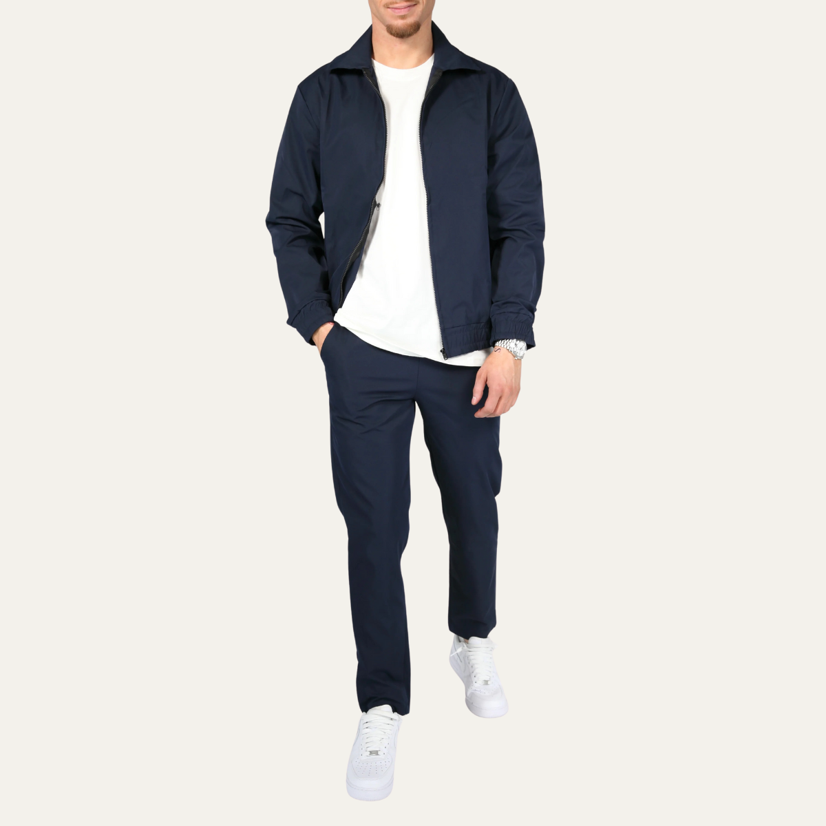 Ensemble Coordonné avec Veste Zippée et Pantalon pour Homme | Idéal pour les Sorties Décontractées