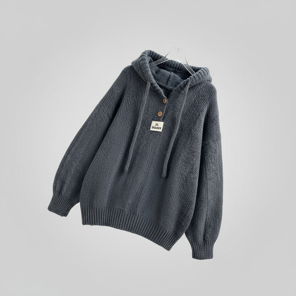 Pull En Maille À Capuche avec Patte De Boutonnage pour Adultes | Idéal pour Les Journées Décontractées