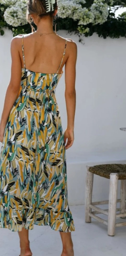 Robe Colorée avec Col Rond pour Femmes | Idéale pour l’Été et les Sorties en Soirée