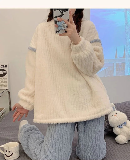 Ensemble Pyjama Deux Pièces Avec Haut Et Pantalon pour Femmes | Idéal pour L’Hiver Et Les Moments De Détente À La Maison