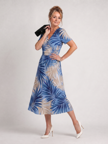 : Robe midi imprimée florale pour femmes