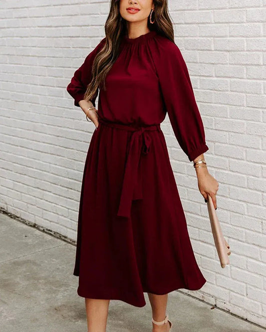 Robe Midi avec Ceinture pour Femme | Idéale pour le Bureau et les Événements Formels
