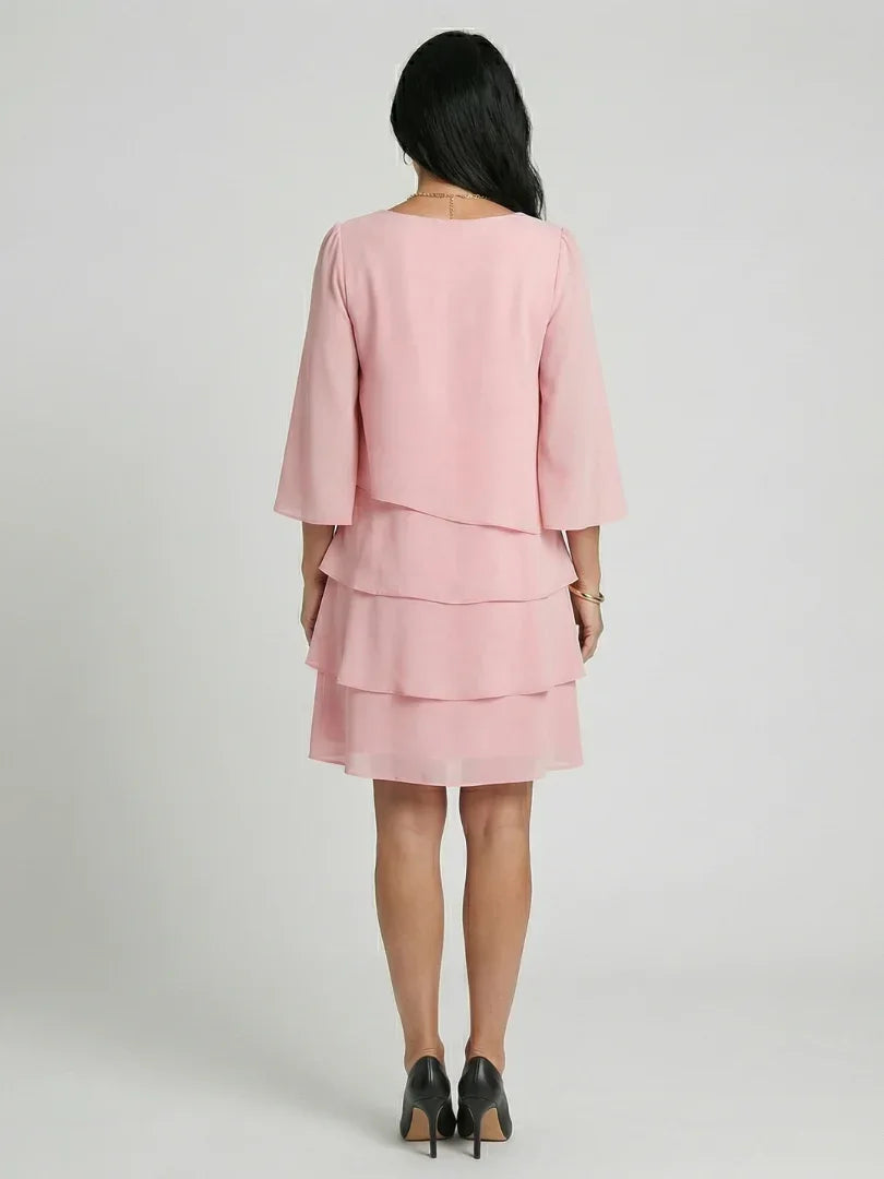 Robe superposée à manches évasées pour femmes