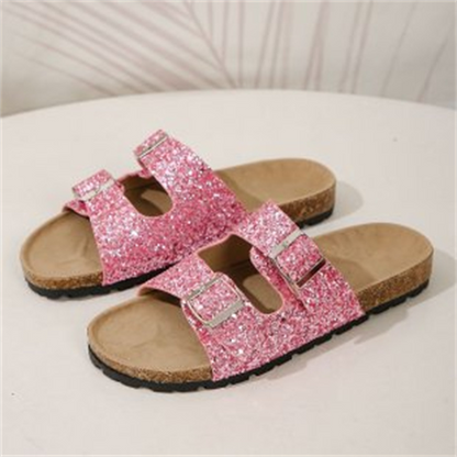 Sandales À Paillettes Avec Bride Ajustable Pour Femmes | Idéales Pour Les Occasions Et Le Quotidien
