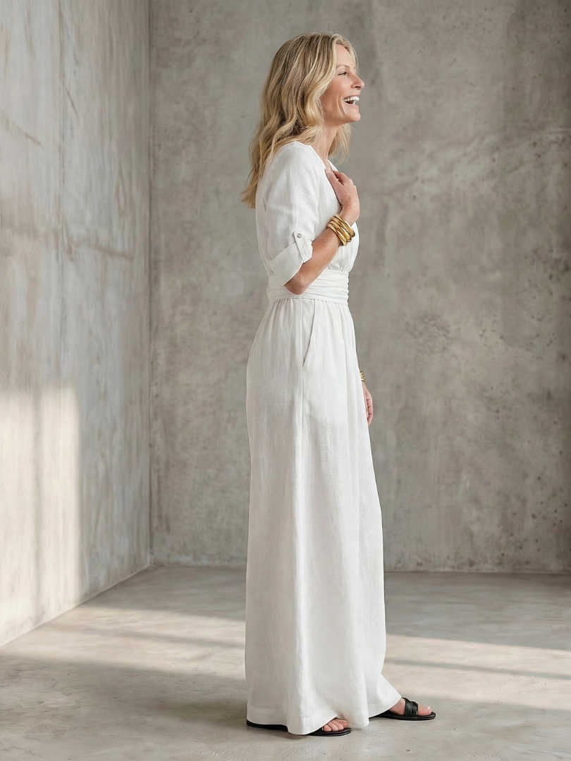 Combinaison croisée jambe large pour femmes