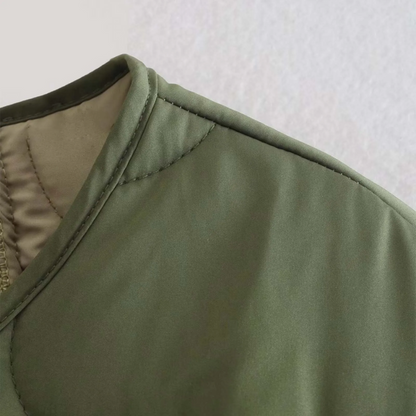 Veste Matelassée À Col Rond avec Poches pour Femme | Idéale pour La Saison Automne-Hiver