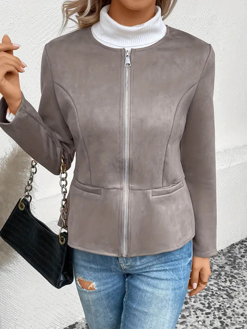 Veste Avec Fermeture Zippée Et Coupe Structurée Pour Femmes | Idéal Pour Les Saisons De Transition