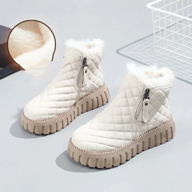 Bottes à Plateforme avec Fermeture Zippée Latérale pour Femmes | Idéal pour l’Hiver